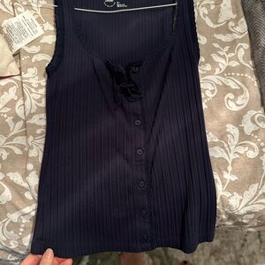Aerie Dark Blue Ribbed Tank Top - never worn no tags